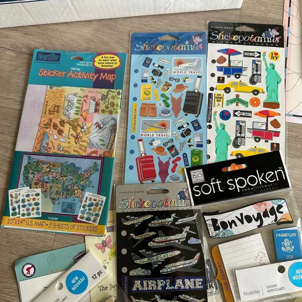 Travel & Outdoors Themed Stickers - Large Lot - for Scrapbook Crafts Collection